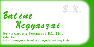 balint megyaszai business card